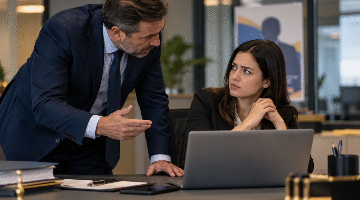 Empregada enfrentando pressão política indevida no ambiente de trabalho