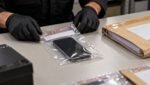 Celular apreendido lacrado em embalagem de evidência sem acesso ao conteúdo